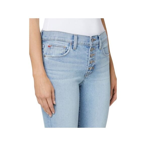 HUDSON Womens Denim Pocketed Button Fly Mid-rise Slim Cuffed Jeans - Picture 3 of 3